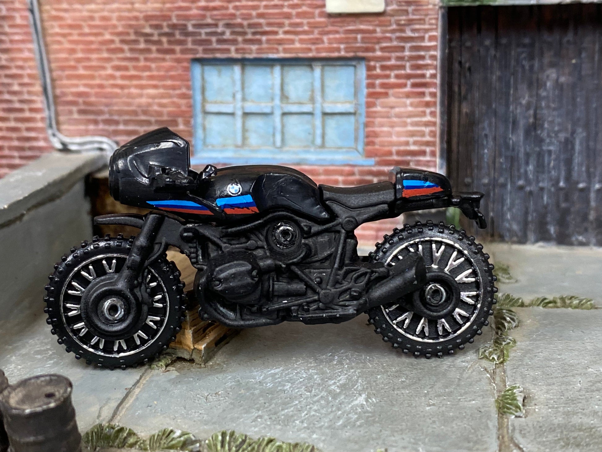 Loose Hot Wheels - BMW R nineT Racer Motorcycle - Black, Red and Blue