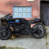 Loose Hot Wheels - BMW R nineT Racer Motorcycle - Black, Red and Blue