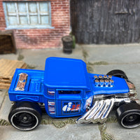 Loose Hot Wheels: Bone Shaker Hot Rod Truck Dressed in Blue Bone Shkr #68 Livery