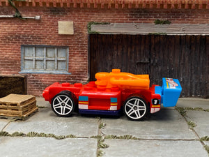 Loose Hot Wheels - Bricking Speed - Red, Blue and Orange