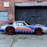 Loose Hot Wheels - Chevy Camaro Z28 - Silver Stars and Stripes