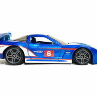 Loose Hot Wheels - Chevy Corvette C6-R Race Car - Blue and White 6