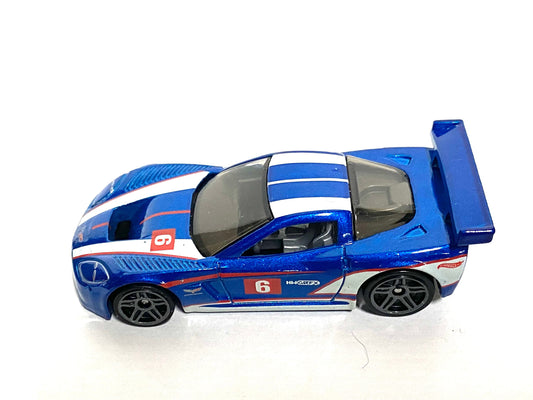 Loose Hot Wheels - Chevy Corvette C6-R Race Car - Blue and White 6