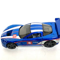 Loose Hot Wheels - Chevy Corvette C6-R Race Car - Blue and White 6