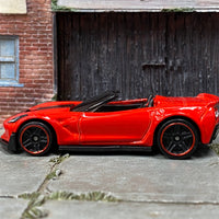 Loose Hot Wheels - Chevy Corvette C7 Z06 Convertible - Red with Black Hood Stripes