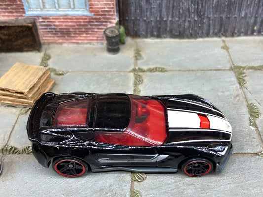 Loose Hot Wheels - Chevy Corvette C7 Z06 - Black and White