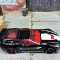 Loose Hot Wheels Chevy Corvette C7 Z06 Dressed in Black and White
