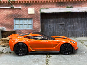 Loose Hot Wheels Chevy Corvette C7 Z06 Dressed in Orange