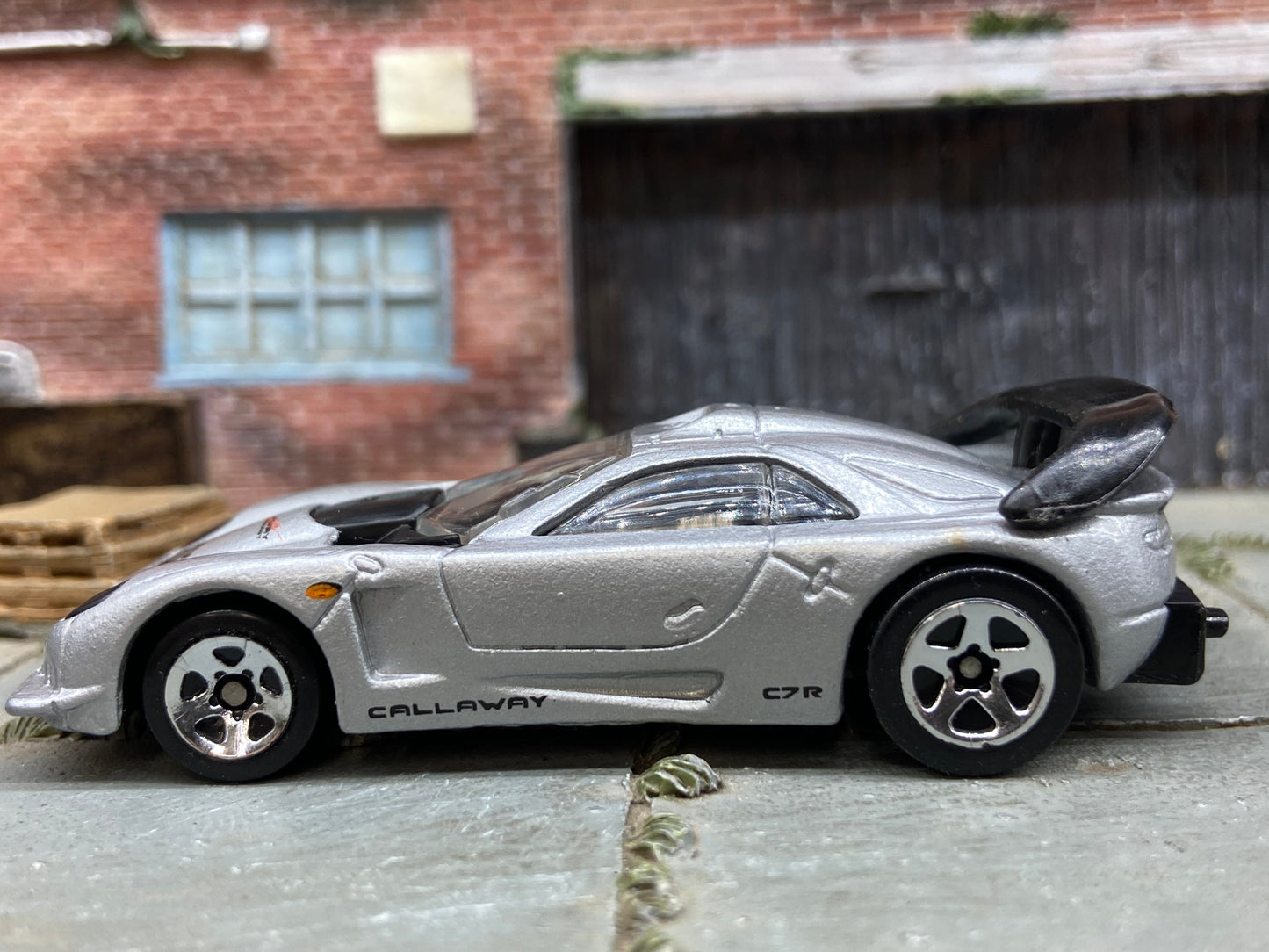 Loose Hot Wheels - Chevy Corvette Callaway C7-R Race Car - Silver and Black