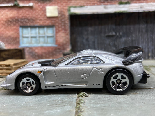 Loose Hot Wheels - Chevy Corvette Callaway C7-R Race Car - Silver and Black