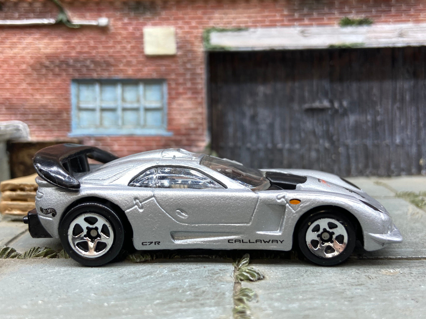 Loose Hot Wheels - Chevy Corvette Callaway C7-R Race Car - Silver and Black