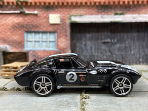 Loose Hot Wheels Chevy Corvette Grand Sport Dressed in Black and Gray