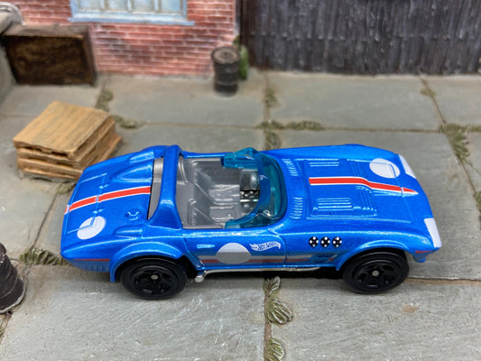Loose Hot Wheels - Chevy Corvette Grand Sport Roadster - Blue, White and Red