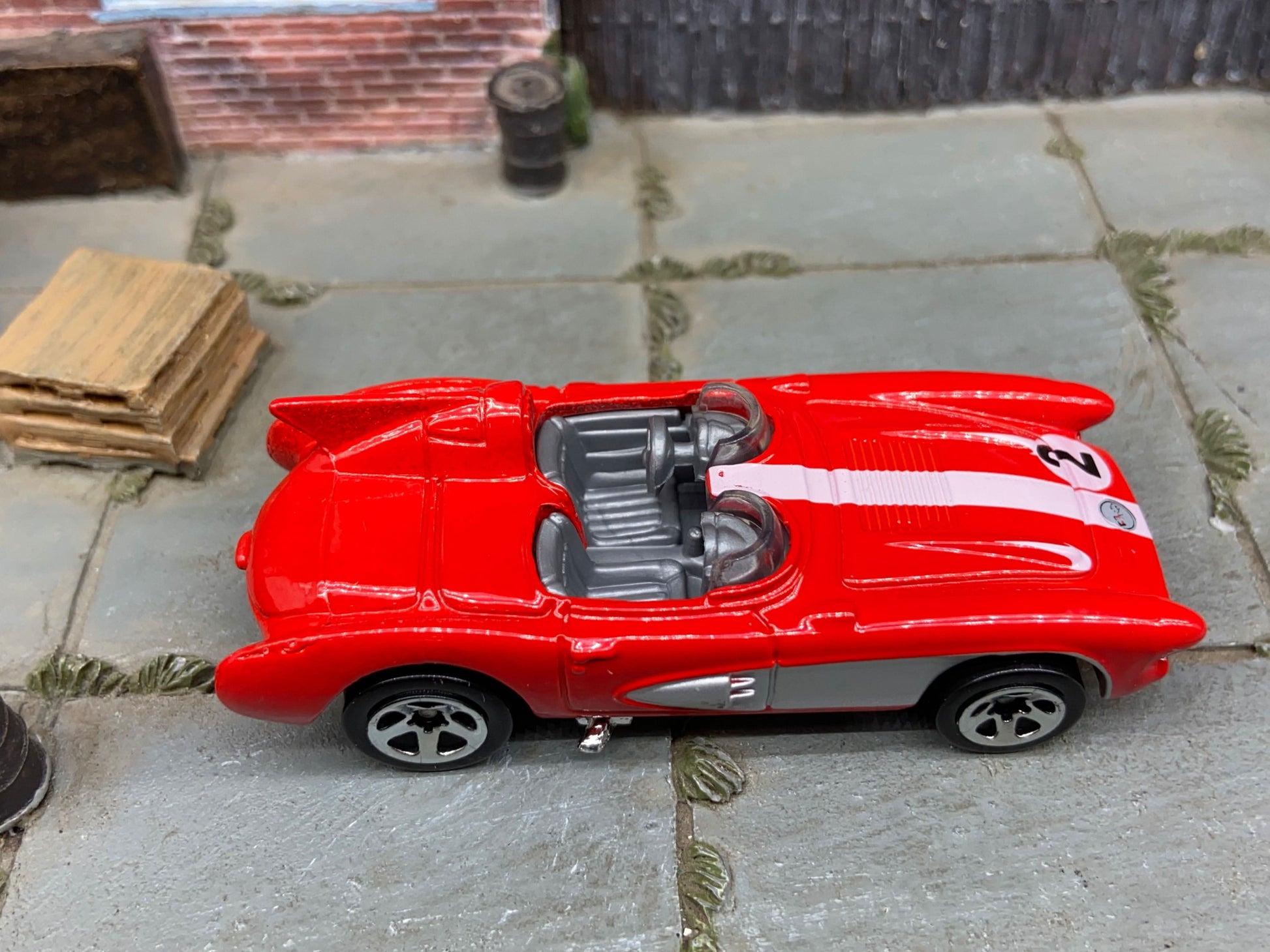 Loose Hot Wheels - Chevy Corvette SR2 - Red, White and Silver