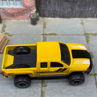 Loose Hot Wheels Chevy Silverado Dressed in Yellow