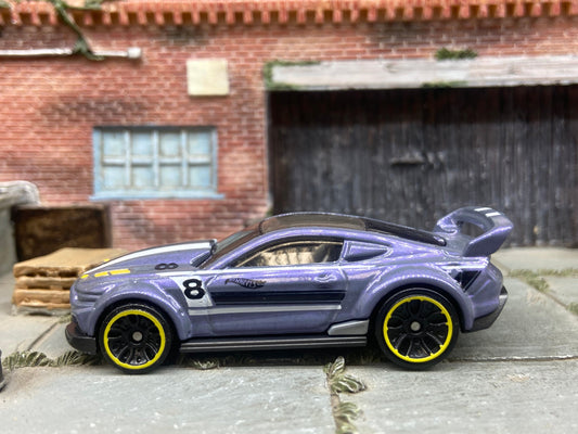 Loose Hot Wheels - Custom 2015 Ford Mustang Race Car - Purple, White and Black