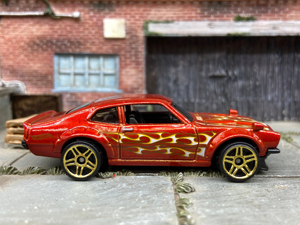 Loose Hot Wheels - Custom Ford Maverick - Orange with Flames
