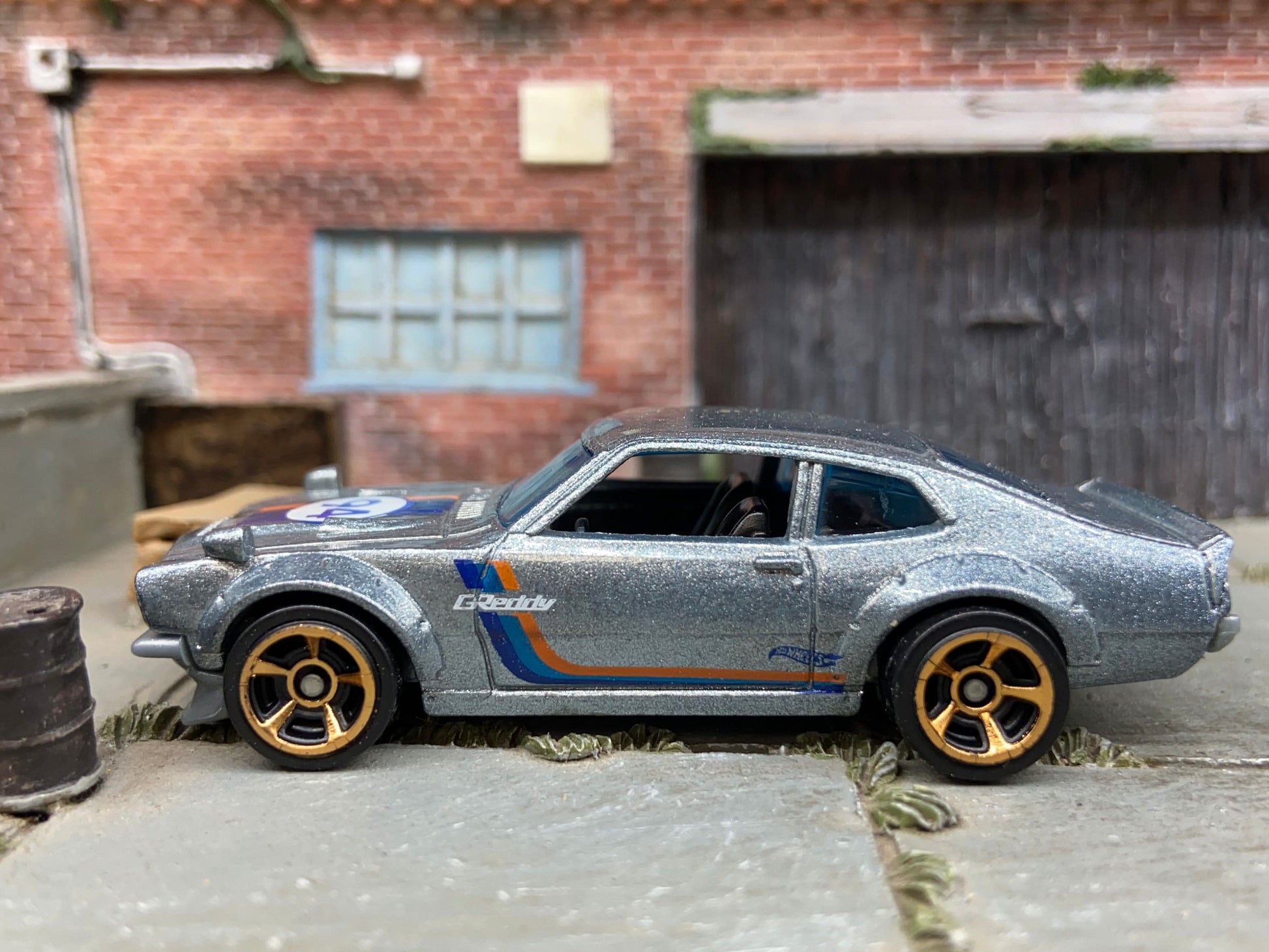 Loose Hot Wheels - Custom Ford Maverick - Silver #94 Greddy Livery