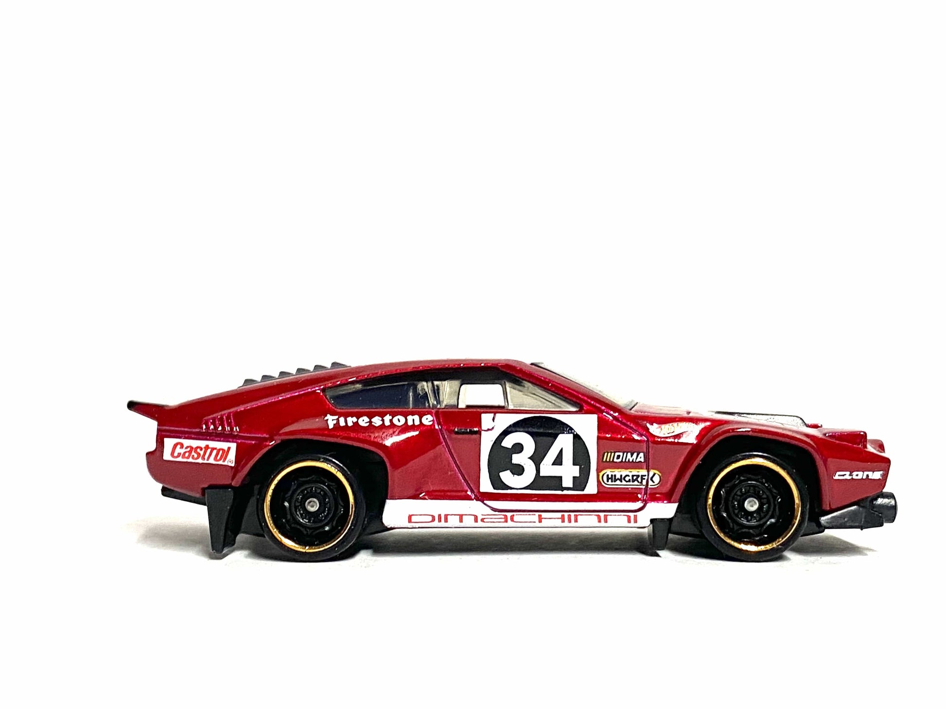 Loose Hot Wheels - Dimachinni Veloce Race Car - Castrol Racing Dark Red 34