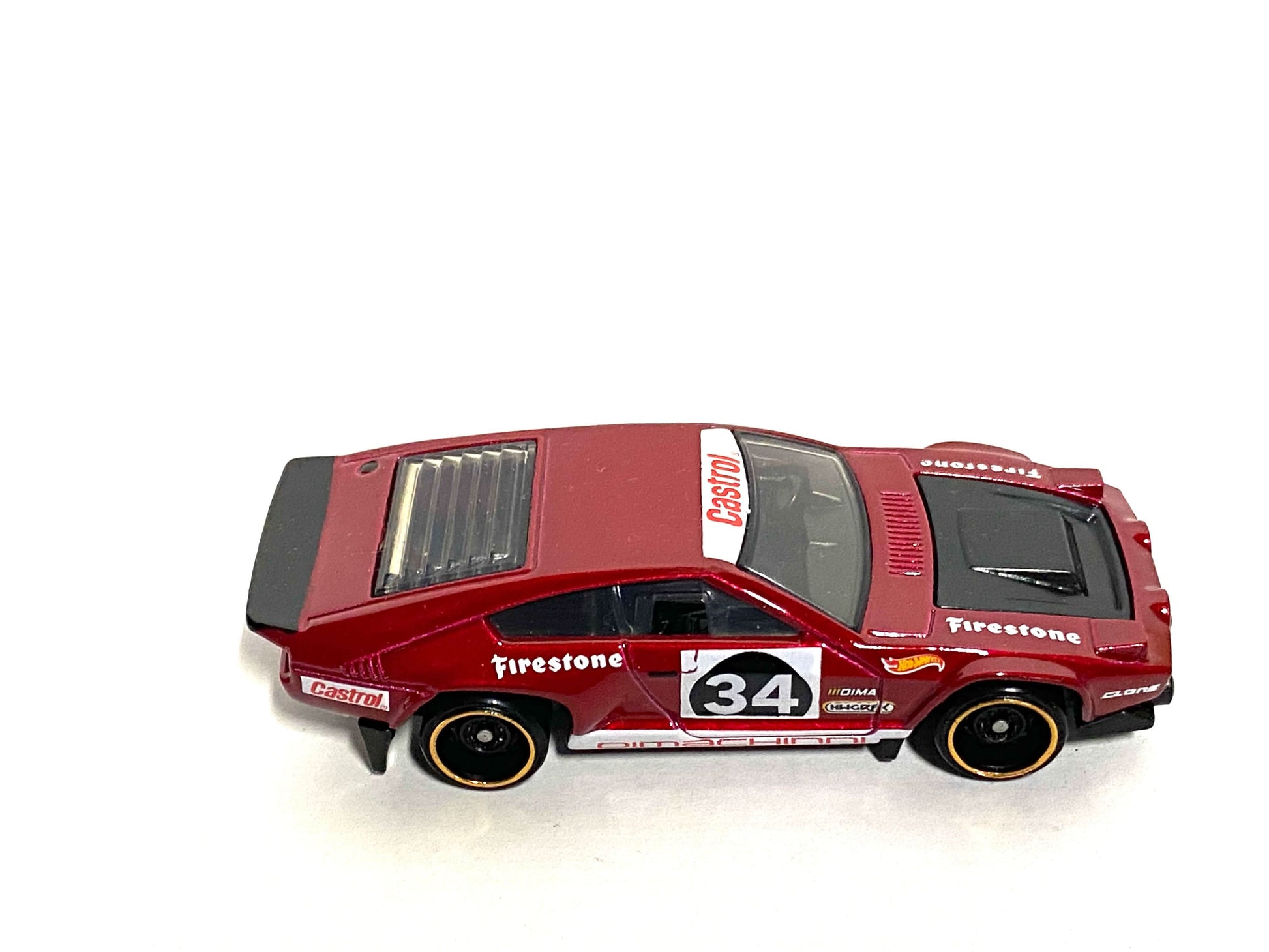 Loose Hot Wheels - Dimachinni Veloce Race Car - Castrol Racing Dark Red 34