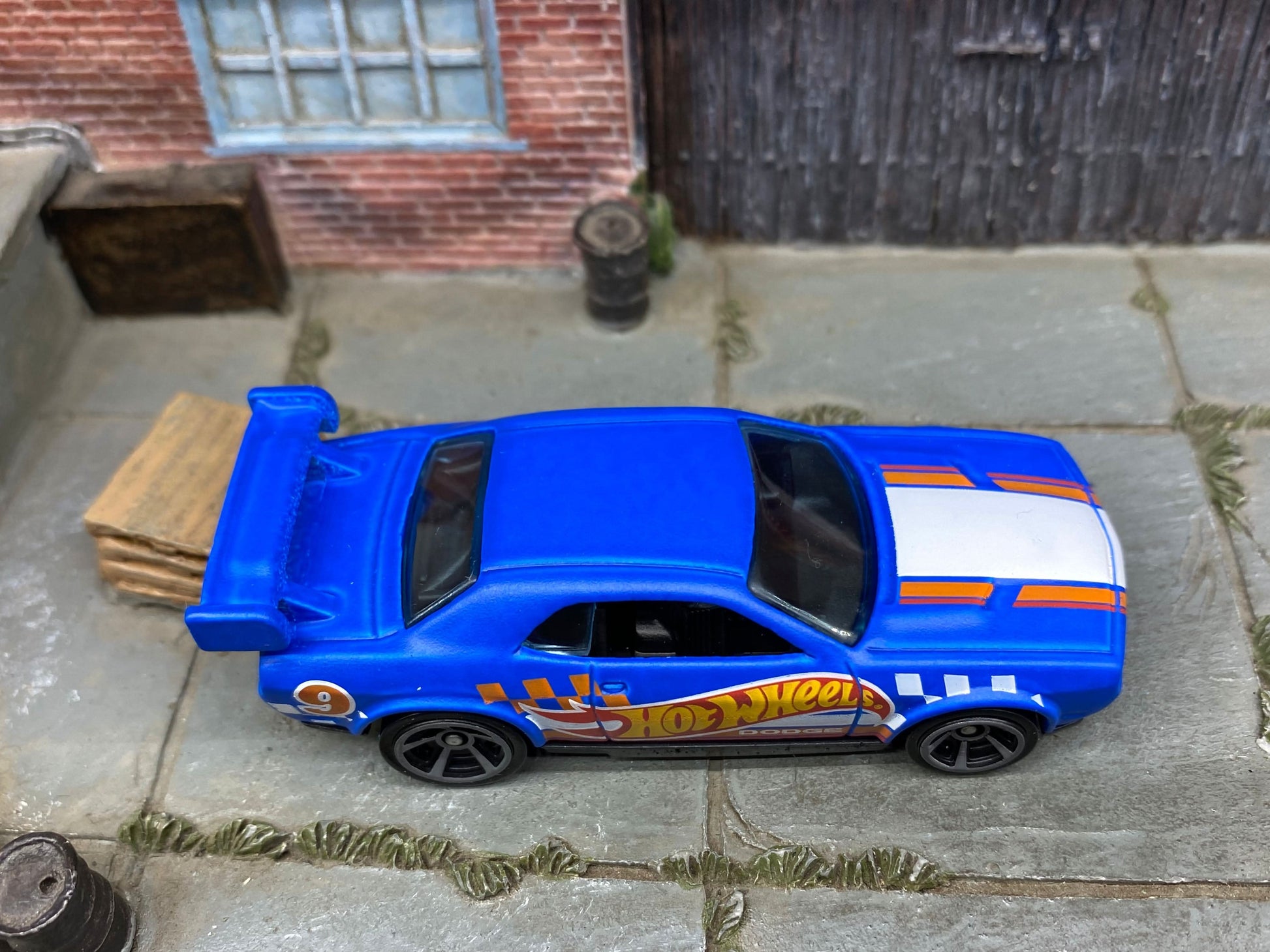 Loose Hot Wheels - Dodge Challenger Drift Car - Blue, White and Red Hot Wheels