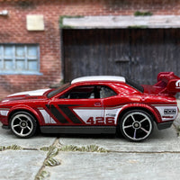 Loose Hot Wheels - Dodge Challenger Drift Car - Dark Red and White