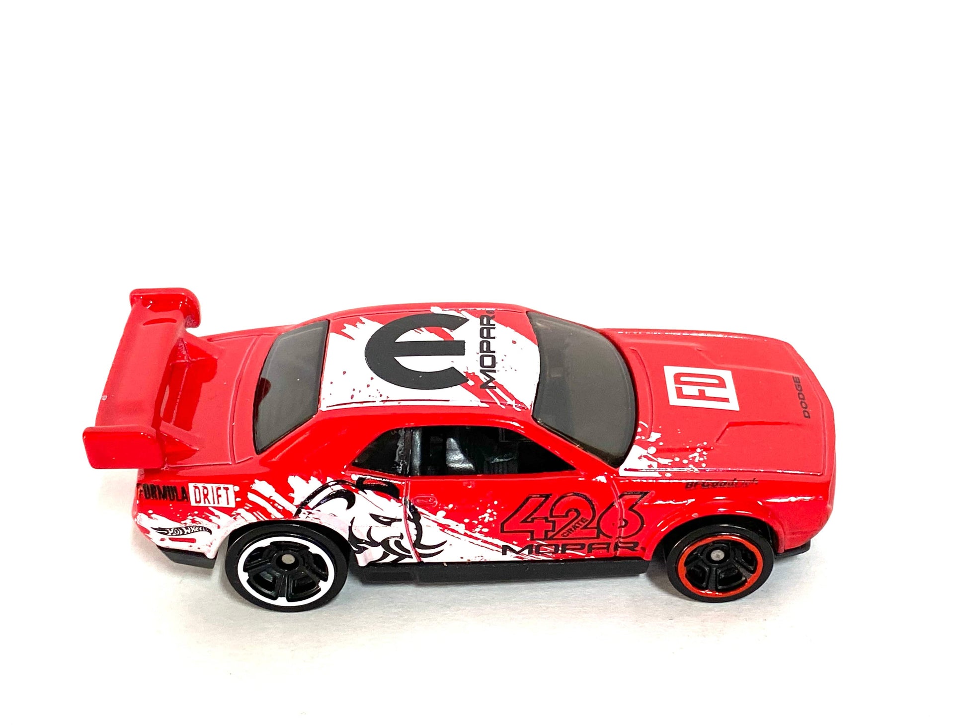 Loose Hot Wheels - Dodge Challenger Drift Car - Red and White