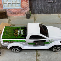 Loose Hot Wheels Dodge Power Wagon 4x4 Truck In Border Patrol Green and White