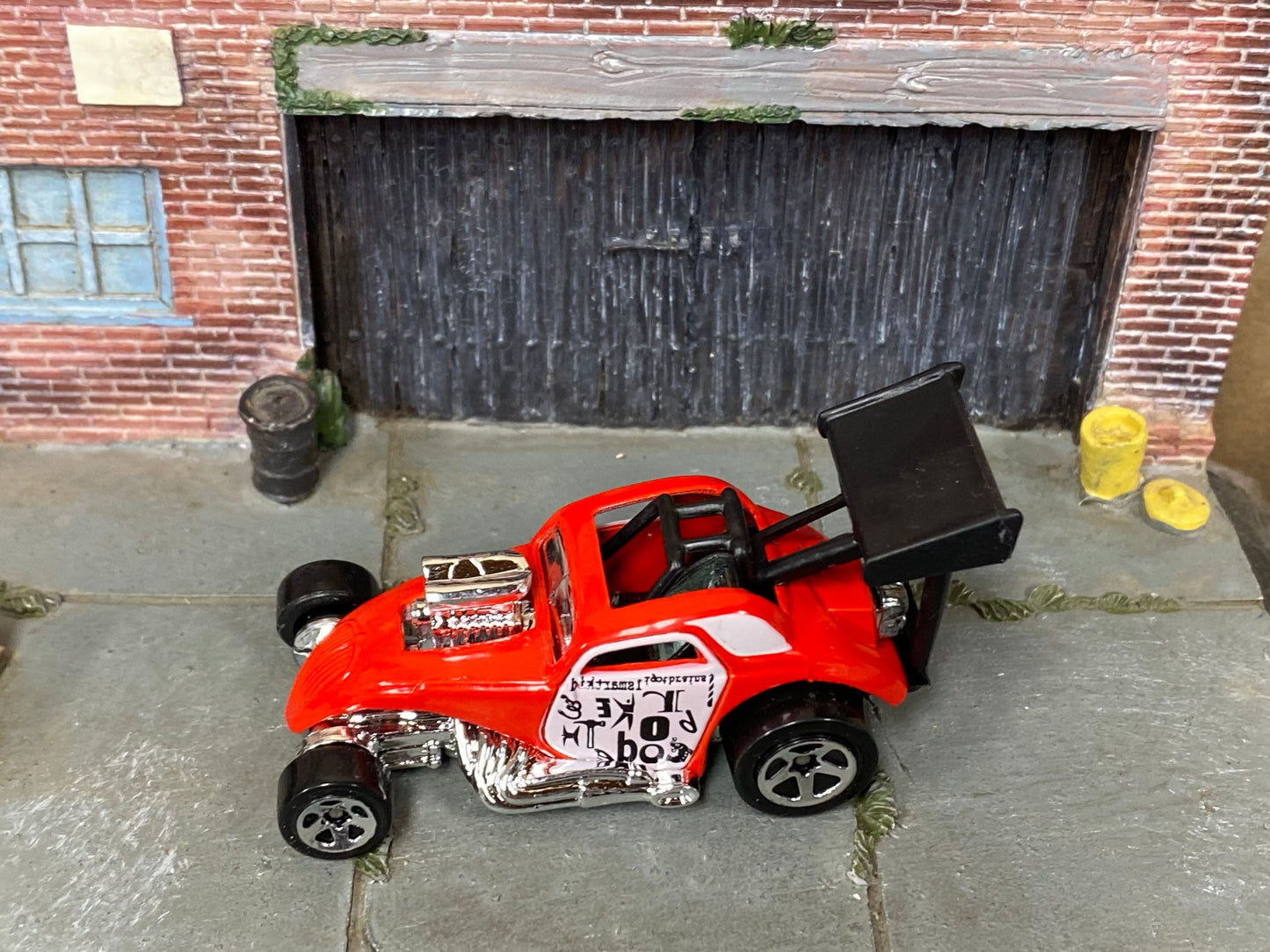 Loose Hot Wheels - Fiat 500c Dragster - Red and White