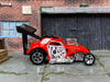 Loose Hot Wheels - Fiat 500c Dragster - Red and White