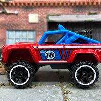 Loose Hot Wheels Ford Bronco 4×4 Dressed in Red and Blue #18 Livery