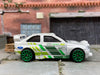 Loose Hot Wheels Ford Escort Rally Dressed in White and Green Race Livery