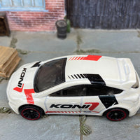 Loose Hot Wheels Ford Fucus RS Dressed in Koni White Livery