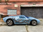 Loose Hot Wheels Ford GT40 Dressed in Blue with Graphics