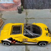 Loose Hot Wheels Ford GT90 Dressed in Yellow and Black