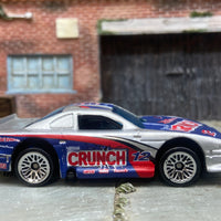 Loose Hot Wheels Ford Mustang Cobra Race Car Dressed in Nestle Crunch White and Blue Livery