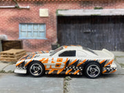 Loose Hot Wheels - Ford Mustang Cobra Race Car - White, Black and Orange