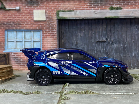 Loose Hot Wheels - Ford Mustang Mach-E 1400 - Dark Blue and Silver Ford Performance