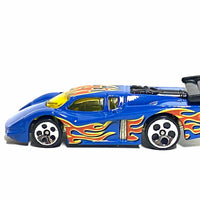 Loose Hot Wheels - GT Racer Race Car - Blue with Flames