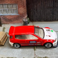 Loose Hot Wheels - Honda Civic Custom Race Car - Red and White 78