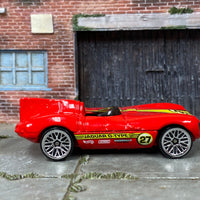 Loose Hot Wheels - Jaguare D Type Racer - Red and Yellow 27