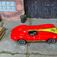 Loose Hot Wheels - Jaguare D Type Racer - Red and Yellow 27