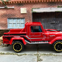 Loose Hot Wheels - Jeep Scrambler Pick Up - Red, Black and Silver