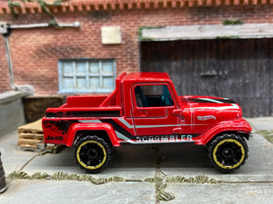 Loose Hot Wheels - Jeep Scrambler Pick Up - Red, Black and Silver