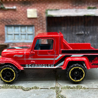Loose Hot Wheels - Jeep Scrambler Pick Up - Red, Black and Silver