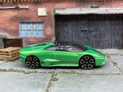 Loose Hot Wheels - Lamborghini Reventon Roadster - Green and Black