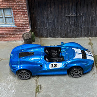 Loose Hot Wheels - McLaren Elva - Blue and White 12
