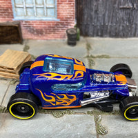Loose Hot Wheels Mod Rod Hot Rod Dressed in Blue with Flames