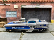 Loose Hot Wheels - Nash Metrorail Drag Car - Silver, Black and Blue Pursuit Livery