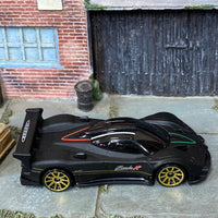 Loose Hot Wheels - Pagani Zonda R - Satin Black, Red, Silver and Gold